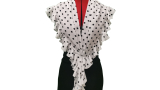 Pañoleta Flamenca blanca lunares
