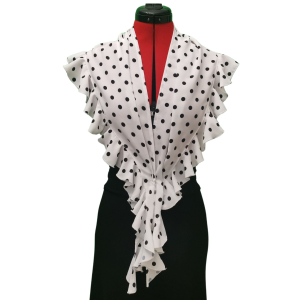 Pañoleta Flamenca blanca lunares