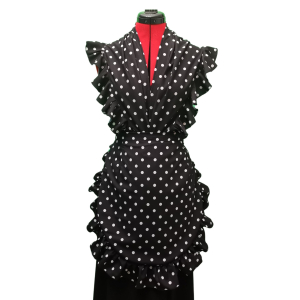 Delantal Flamenco Lunares Negro