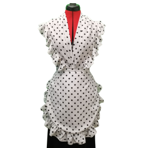 Delantal Flamenco Lunares blanco