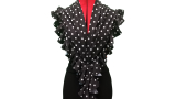 Pañoleta Flamenca negra lunares