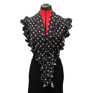 Pañoleta Flamenca negra lunares